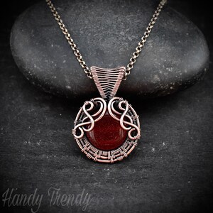 Red agate pendant, Small copper  wire wrapped jewelry, Unique birthday gift Her Mom Sister Friend, Artisan boho jewelry, Everyday necklace