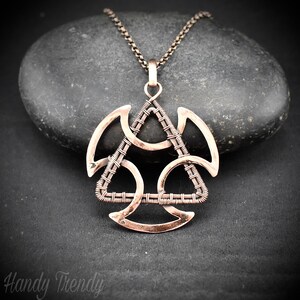 Lin Kuei Symbol Pendant, Copper Wire Wrapped Jewelry, Mortal