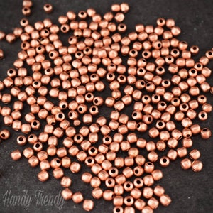 3mm Pure copper beads, 30 gram bead, 20 gauge hole size, Copper jewelry finding, No plating, Raw copper, Can be Oxidize from liver of sulfur