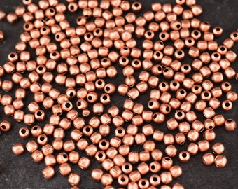 3mm Pure copper beads, 30 gram bead, 20 gauge hole size, Copper jewelry finding, No plating, Raw copper, Can be Oxidize from liver of sulfur