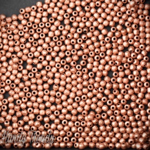 2mm Pure copper beads, 30 gram bead, 22 gauge hole size, Copper jewelry finding, No plating, Raw copper, Can be Oxidize from liver of sulfur