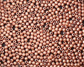 2mm Pure copper beads, 30 gram bead, 22 gauge hole size, Copper jewelry finding, No plating, Raw copper, Can be Oxidize from liver of sulfur