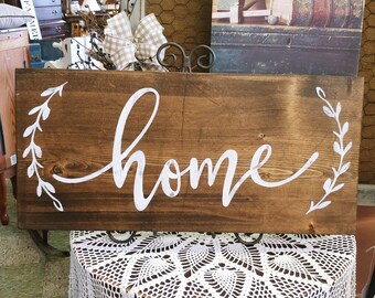 Large wooden handmade home sign, farmhouse home signs, everyday farmhouse decor, rustic wood signs, entryway sign, living room wall decor