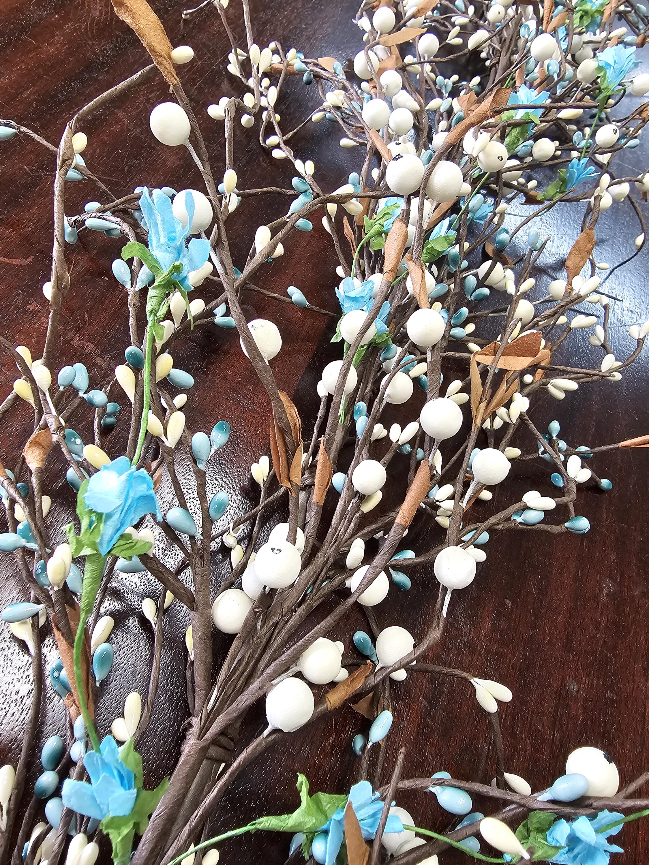 Rustic Spring Garlands Western Style Full Vibrant Pipberry Garland, Primitive Pipberrys ...