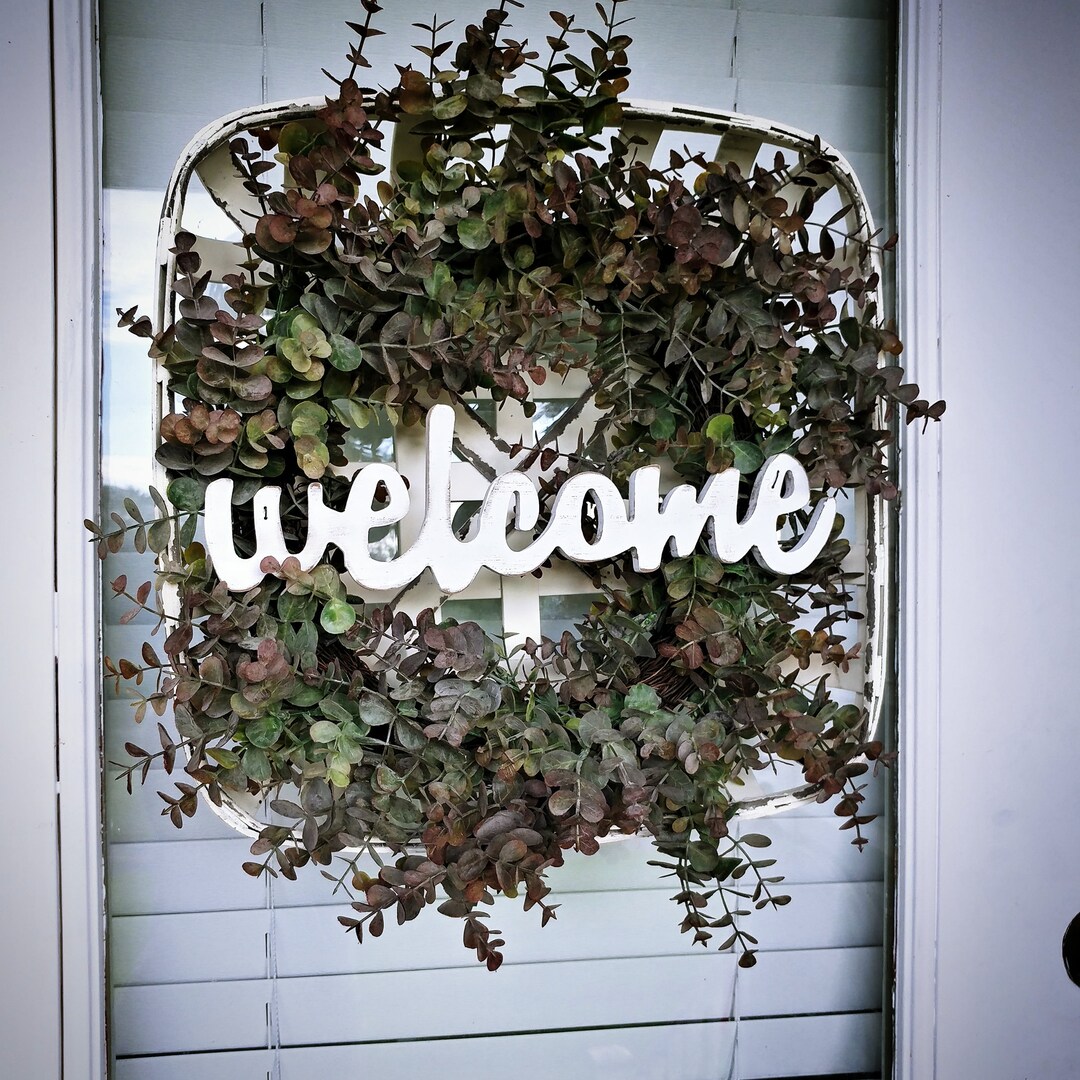 Tobacco Basket Wall Decor, Everyday Farmhouse Wall Decor, Welcome Sign