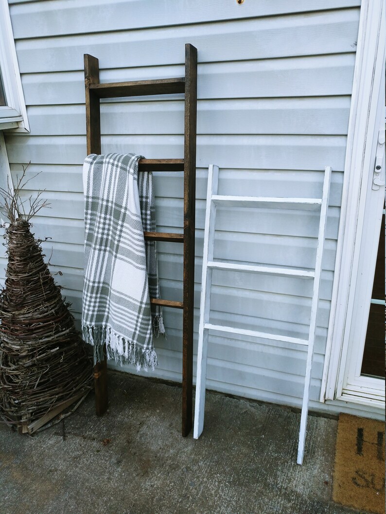Handmade Wooden Blanket Ladder Quilt Rack Farmhouse Ladder Etsy