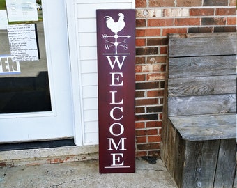 WELCOME SIGN, welcome sign for front porch, vertical welcome sign, rustic decor, outdoor welcome sign, wedding gift, front porch welcome