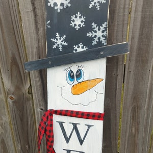 5 Ft Vertical Welcome Snowmen Sign for Front Porch, Snowman Porch Decor ...
