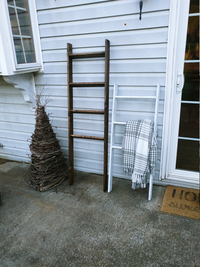Handmade Wooden Blanket Ladder Quilt Rack Farmhouse Ladder Etsy