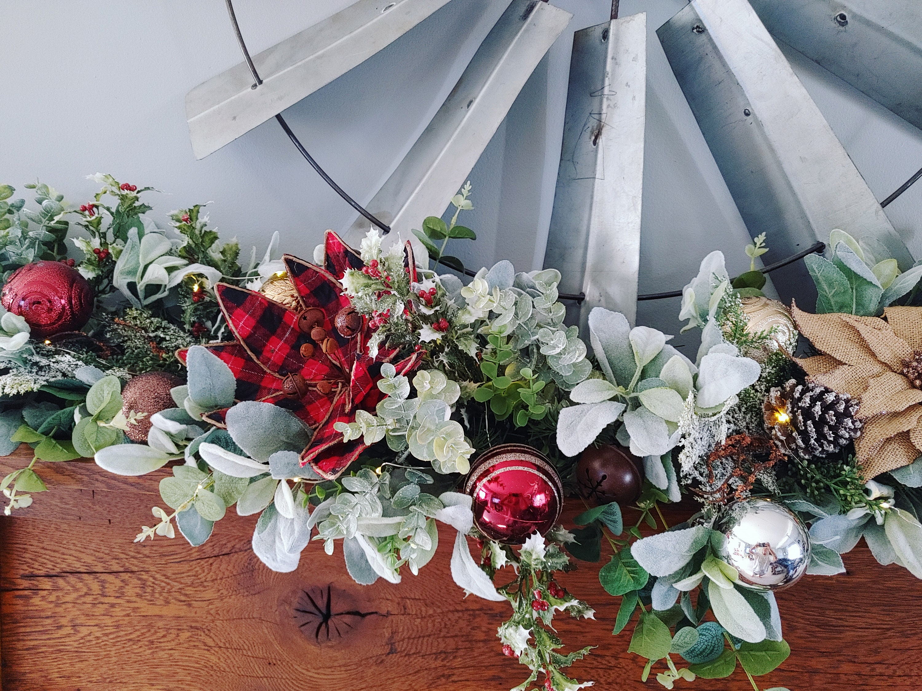 Lighted Christmas mantel garland Christmas mantel decor | Etsy