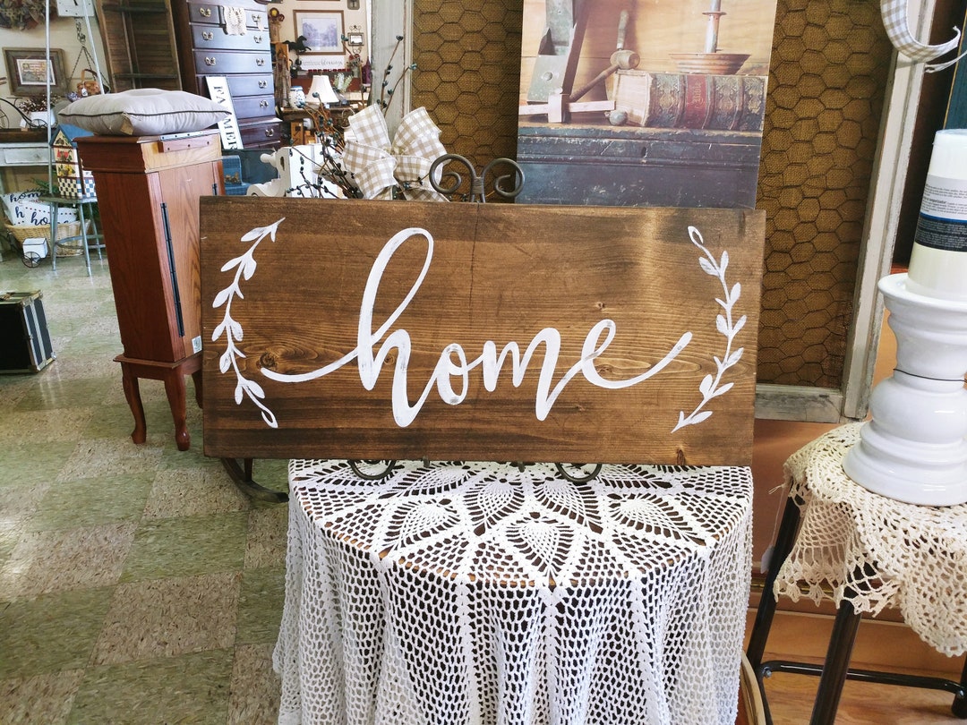 Large Wooden Handmade Home Sign, Farmhouse Home Signs, Everyday Farmhouse Decor, Rustic Wood