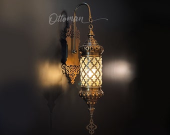 Luxury Brass Wall Sconce Lighting fixture,  Luxury Turkish Light, Wall lamp, Sconce Light, Moroccan Antique Wall Sconce, Small Wall Lighting