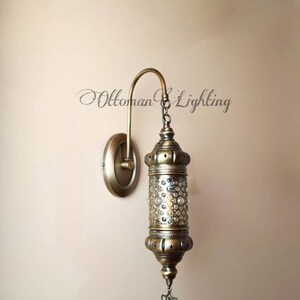 Wall Lamp Sconce Fixture, Turkish Lamp, Morrocan Light, Plug in Sconce