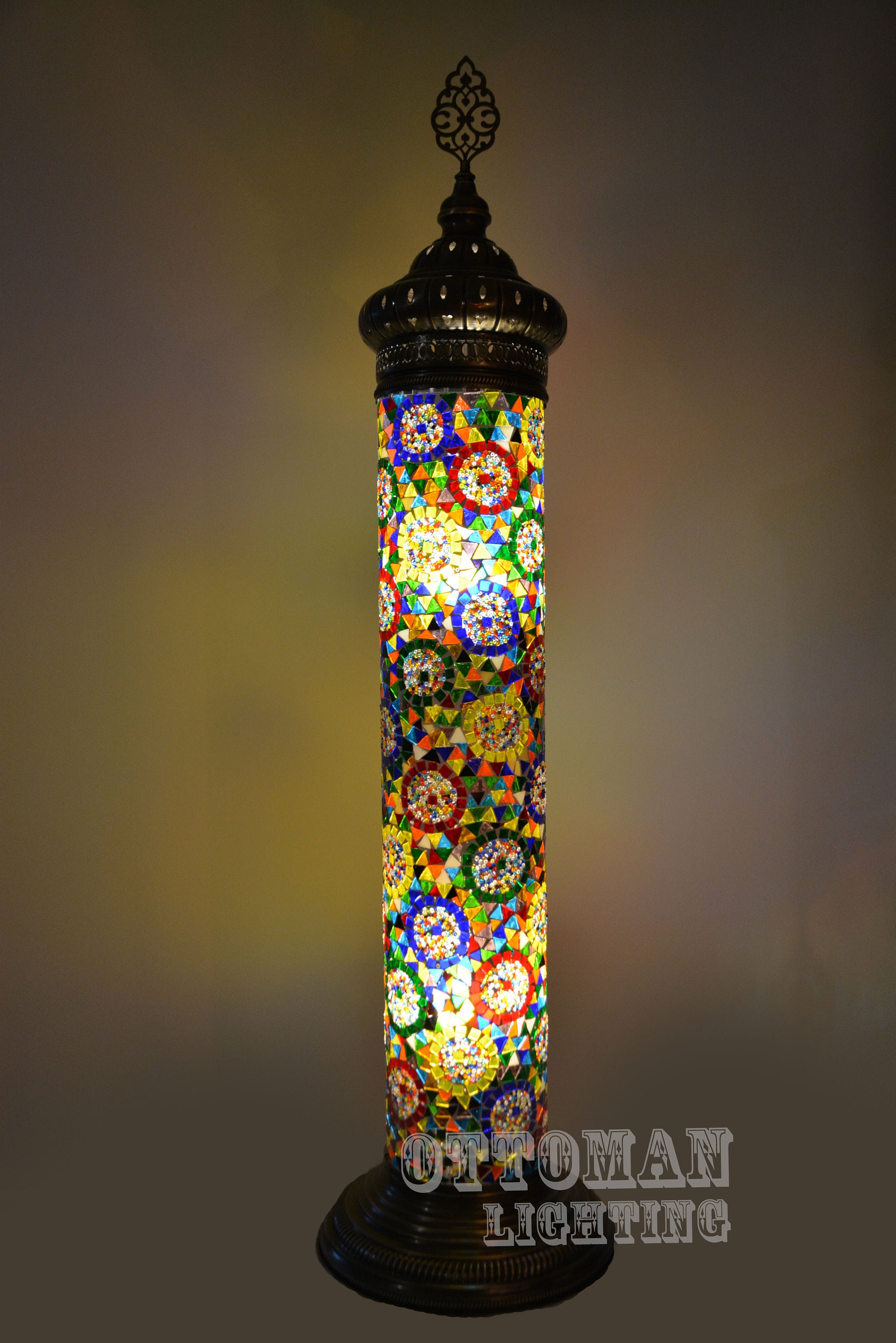 Handmade Turkish Mosaic Cylinder Floor Lamp Lantern Morrocan | Etsy