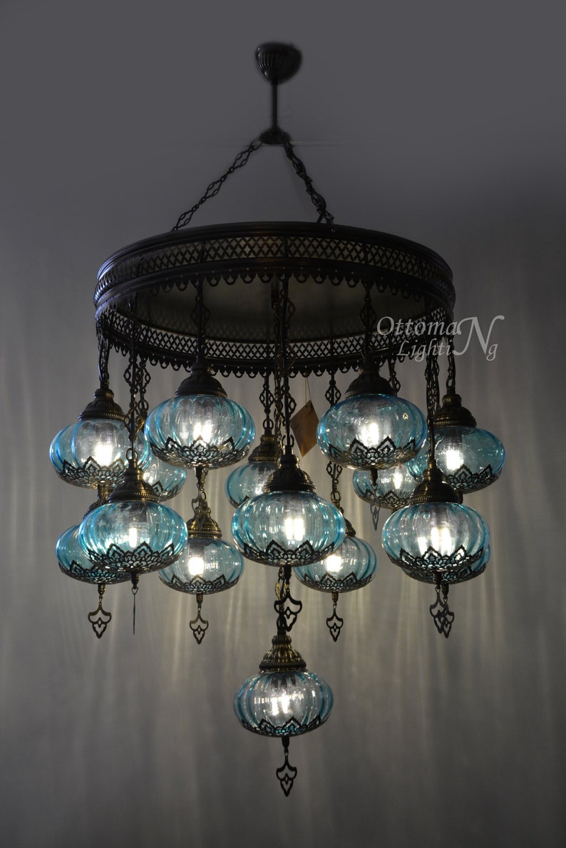 Laser colorfull Handmade turkish 15 globe stunning chandelier turkish mosaic lamps morrocan decor lighting ottoman lamps bohemian lamps