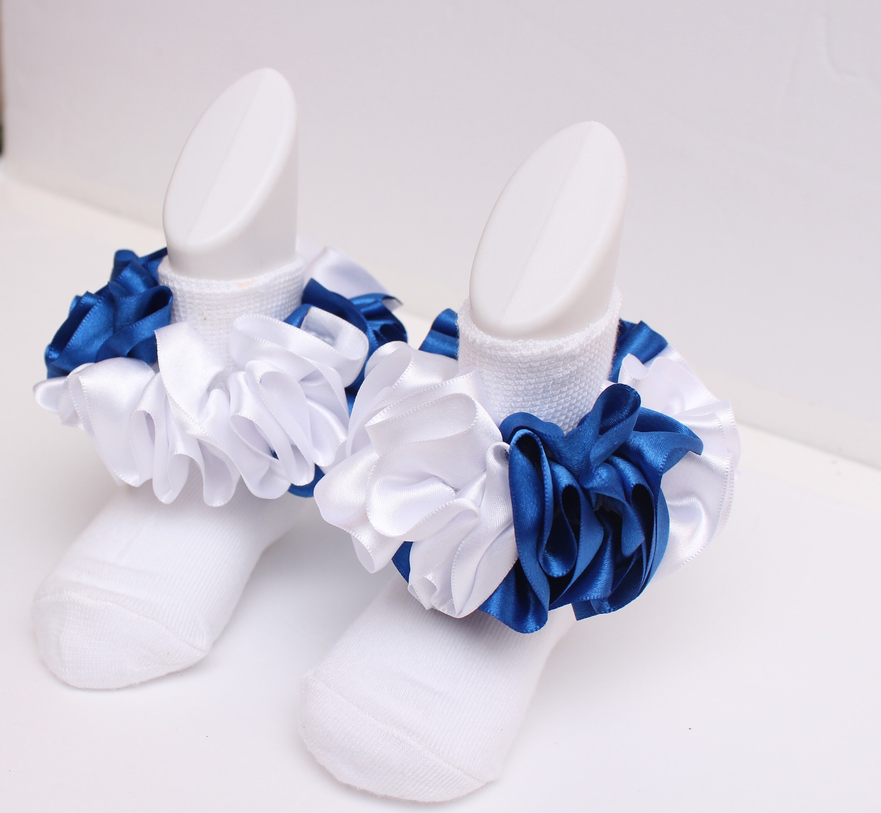 Royal Blue and White Ruffle Socks Fluffed Socks Tutu Socks Etsy UK