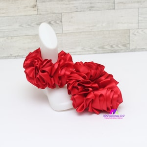 Red Ruffle Socks ~ Satin Socks ~ Tutu Socks ~ Ribbon Socks ~ Ruffle Socks for Toddlers ~ Ruffle Socks for Adults