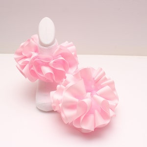 Pink Grosgrain Ruffle Socks |  Fluffed Socks | Tutu Socks