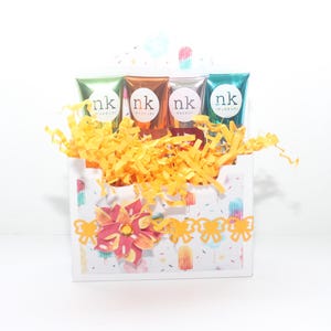 NK Lip Gloss Gift Set – Mint & Mango Flavors with 2 Surprise Favors in Handmade Decorative Box