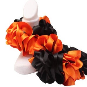 Orange and Black   Ruffle Socks | Fluffed Socks | Tutu Socks