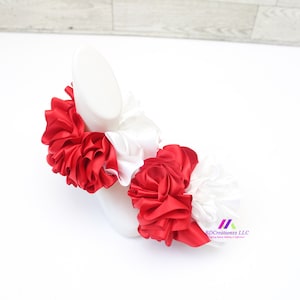 Red and White  Ruffle Socks | Fluffed Socks | Tutu Socks