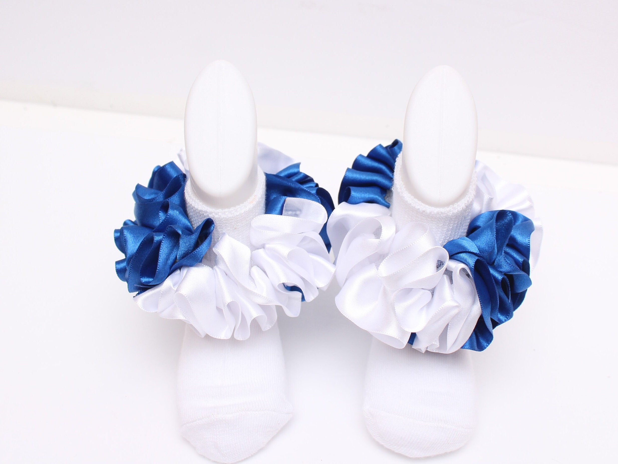 Royal Blue White Ruffle Sock Trim – Detachable Tutu Anklet Accessory ...