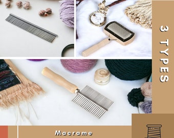 Macrame combs and brushes