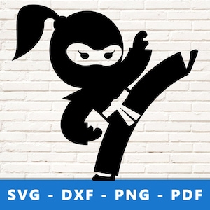 Ninja Girl SVG, Ninja Svg, Ninja PNG, Ninja Clipart, Ninja Kid, Ninja Cut File, Ninja Vector, Little Ninja, Ninja Cricut, Ninja Silhouette