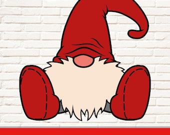Gnome SVG, Christmas Gnome PNG, Christmas Dwarf Clipart, Gnome Vector, Gnome Cut File, Gnome Dxf, Gnome Image for Cricut and Silhouette