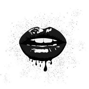 Dripping Lip Print Lip Printable Fashion Lip Art Black Lip - Etsy