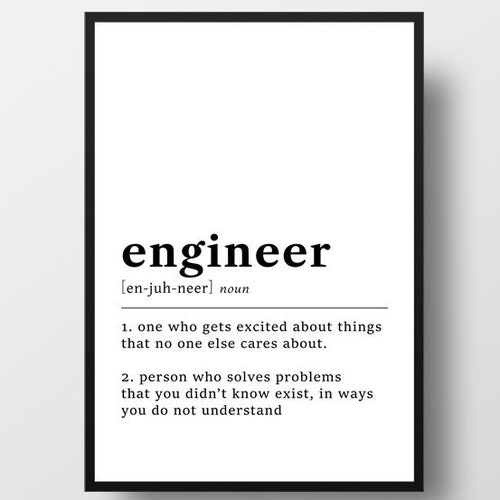 Engineer Funny Dictionary Definition Printable Engineer Funny - Etsy