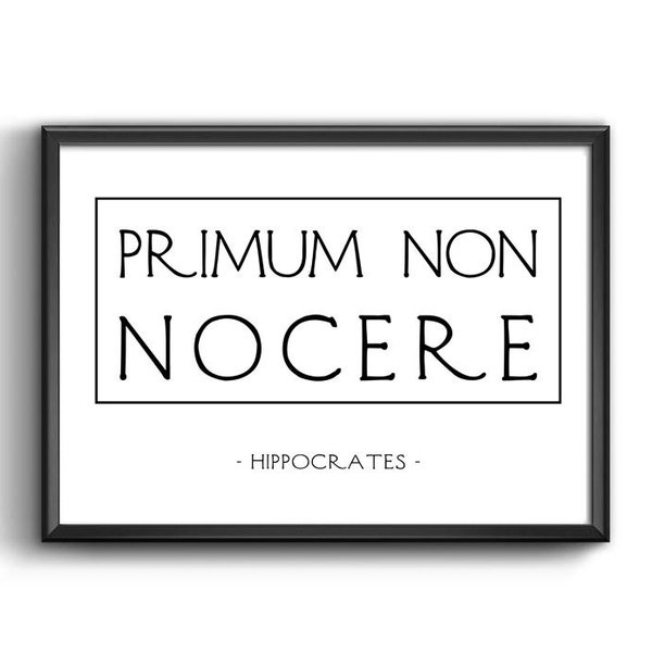 Primum Non Nocere Printable, Gift for Doctors, First Do No Harm Doctor Quote Print, Hippocrates Latin Quote