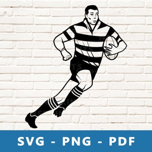 Rugby-Spieler SVG, Rugby-Spielen PNG, Rugby Clipart, Rugby Vektor, Rugby Bild für Cricut Silhouette /, Print At Home