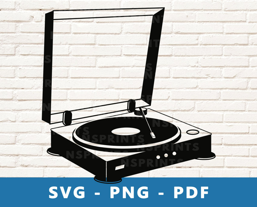 Download Record Player Svg Turntable Png Vinyl Recor Player Vector Etsy