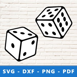 Würfel SVG, Würfel PNG, Würfelspiel Clipart, Kasino Würfel, Würfel Cricut, Würfel Silhouette, Würfel schneiden Datei, Würfel Lasergravur