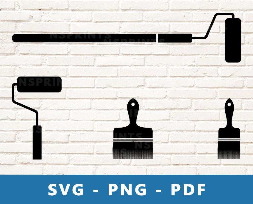 Paint Roller SVG Paint Brush PNG Painter Tools Clipart Etsy