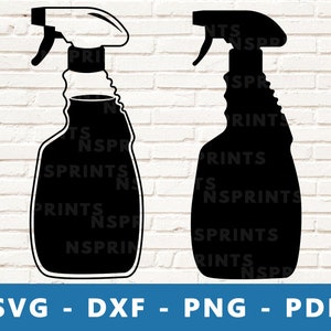 Vaporisateur SVG, Spray de nettoyage PNG, Spray d’eau Dxf, Vecteur de spray nettoyant pour verre, Spray Clipart, Désinfectant Cricut Silhouette Cut File