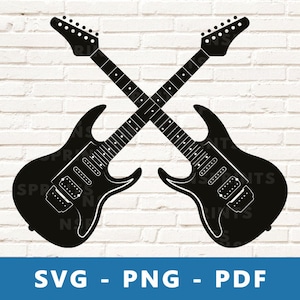 Elektrische gitaar SVG, elektrische gitaren, elektrische gitaar gesneden bestand, gitaar stencil, png Cricut silhouet snijden bestand, print thuis