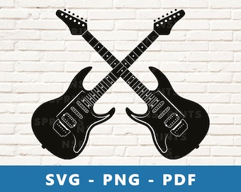 Electric Guitar SVG, Electric Guitars , Electric Guitar Cut File, Guitar Stencil, Png Cricut Silhouette Cut File, Print At Home