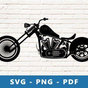 Chopper SVG, Motorrad PNG, Chopper Clipart, Chopper Motorrad, Chopper Cut File für Cricut Silhouette /, Print At Home