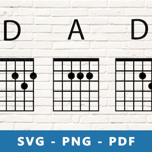 Papa gitaar akkoorden SVG, papa SVG, Vaderdag clipart, papa PNG, muziekliefhebber papa gesneden bestand, papa vector voor Cricut silhouet, print thuis