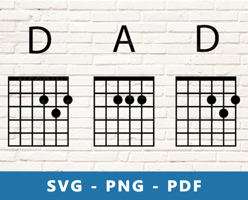 Download Dad Guitar Chords SVG Dad SVG Father's Day Clipart Dad | Etsy