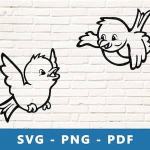 Schattige vogels SVG, kleine vogels PNG, cartoon vogels clipart, vogels gesneden bestand, vogel stencil, vogels afbeelding voor Cricut silhouet snijden bestand