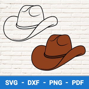 Cowboy Hat SVG, Side view cowboy hat, Cowboy hat PNG, Cricut Cut file, Western hat Vector