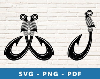 Fishing Hook SVG, Fishing Hook PNG, Fishing Clipart, Fish Hook , Fishing Cut File, Cricut Silhouette Cut File, Print At Home