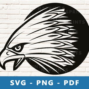 Falcon SVG, Falcon Head PNG, Eagle Clipart, Eagle Logo Cut File, Wild Bird Image for Cricut Silhouette , Eagle Head Vector, Print At Home