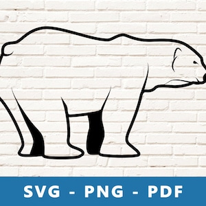 Polar Bear SVG, Polar Bear , Polar Bear Cut File, Polar Bear Stencil, Cricut Silhouette Cut File, Print At Home