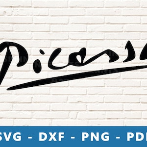 Picasso SVG, Picasso PNG, Picasso Dxf, Picasso Sign Clipart, Picasso Cut File, Picasso Plantilla, Cricut Silhouette Cut File, Imprimir en casa