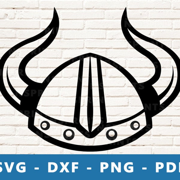 Viking Helmet SVG, Viking Helmet PNG, Viking Horns Clipart, Helmet with Horns Vector, Viking Vinyl, Viking Armor Cricut Silhouette Cut File