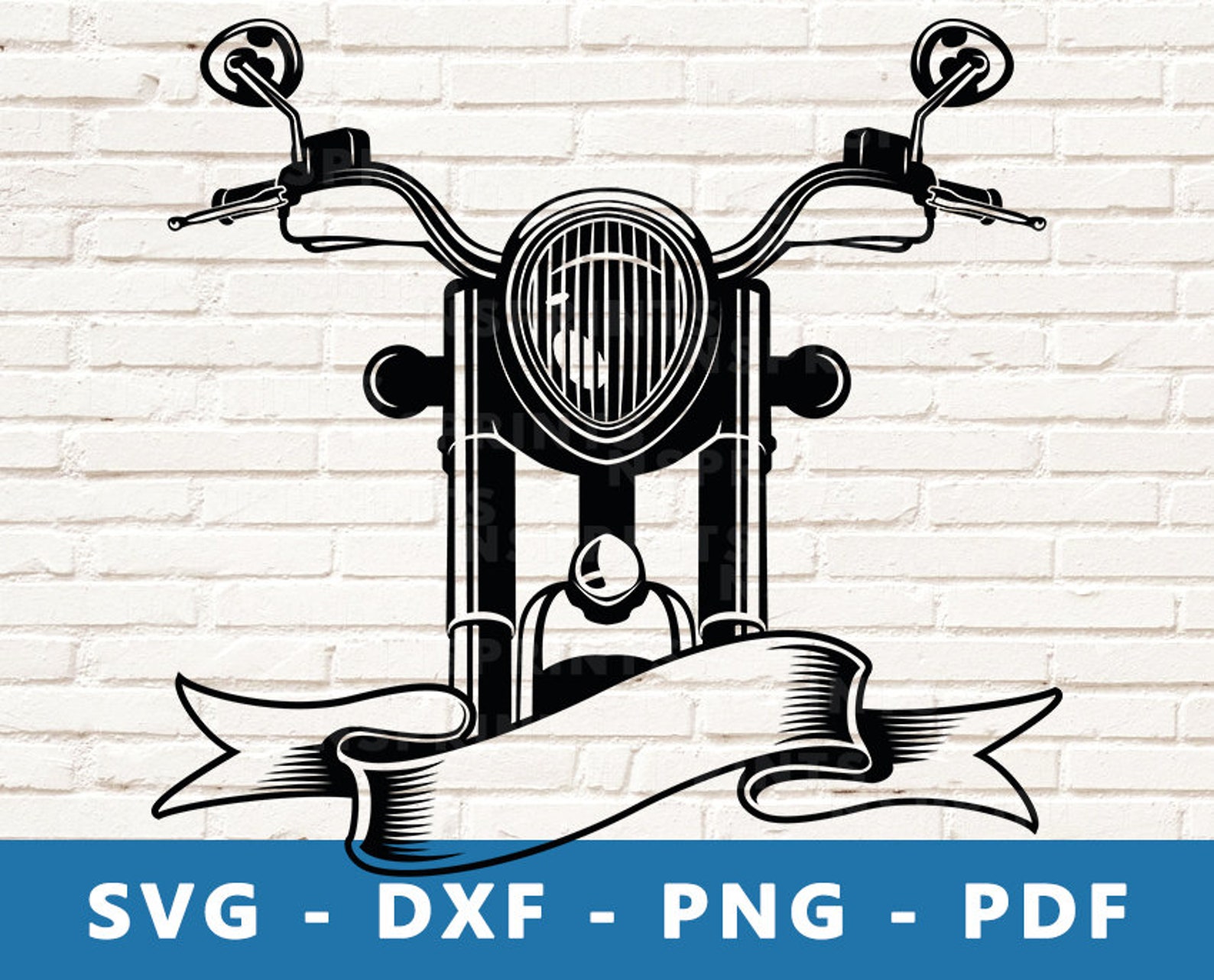 Classic Motorcycle Svg Motorbike Logo With Blank Banner Etsy Hong Kong